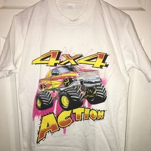Fire monster truck 4x4 shirt.